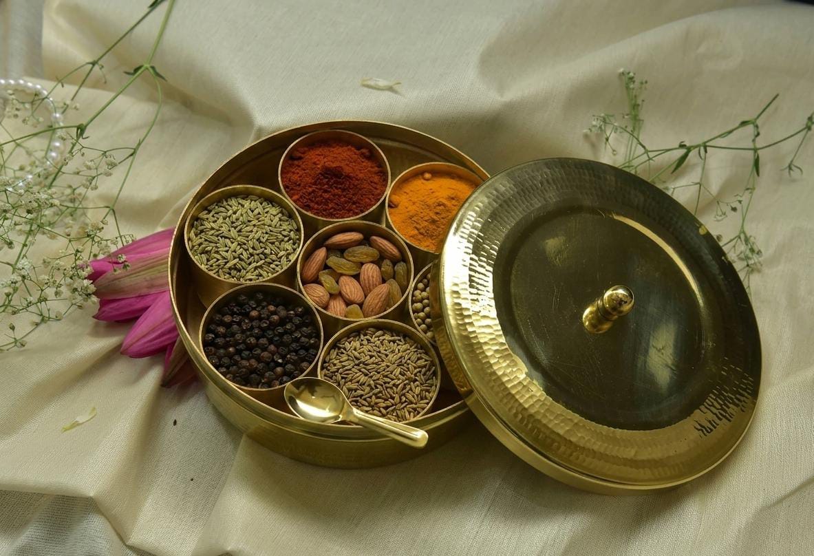 Brass Masala Dabba Image 1