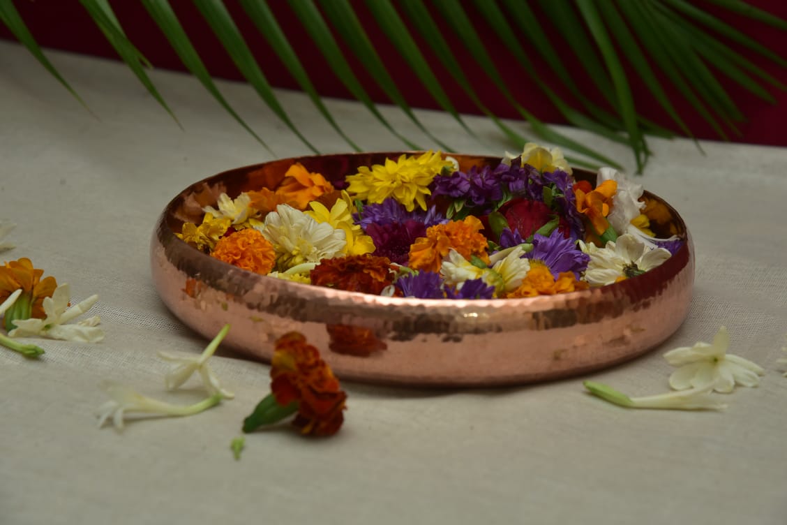 Flower Copper Urli Image 1